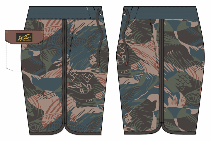 Pantalones cortos hawaianos estilo crucero con pinceladas