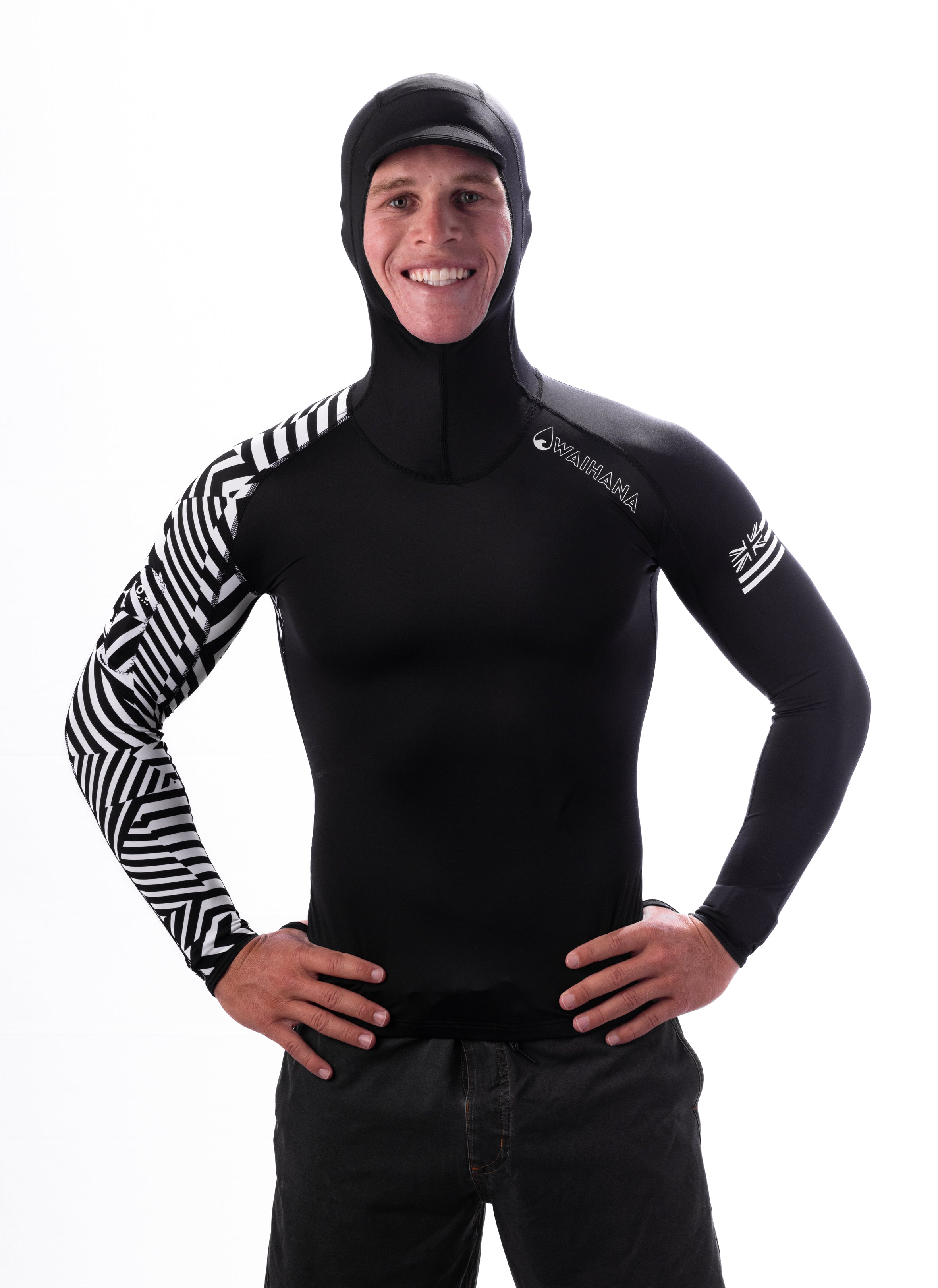 Black Carvico Hooded Surf Rashguard – WAIHANA