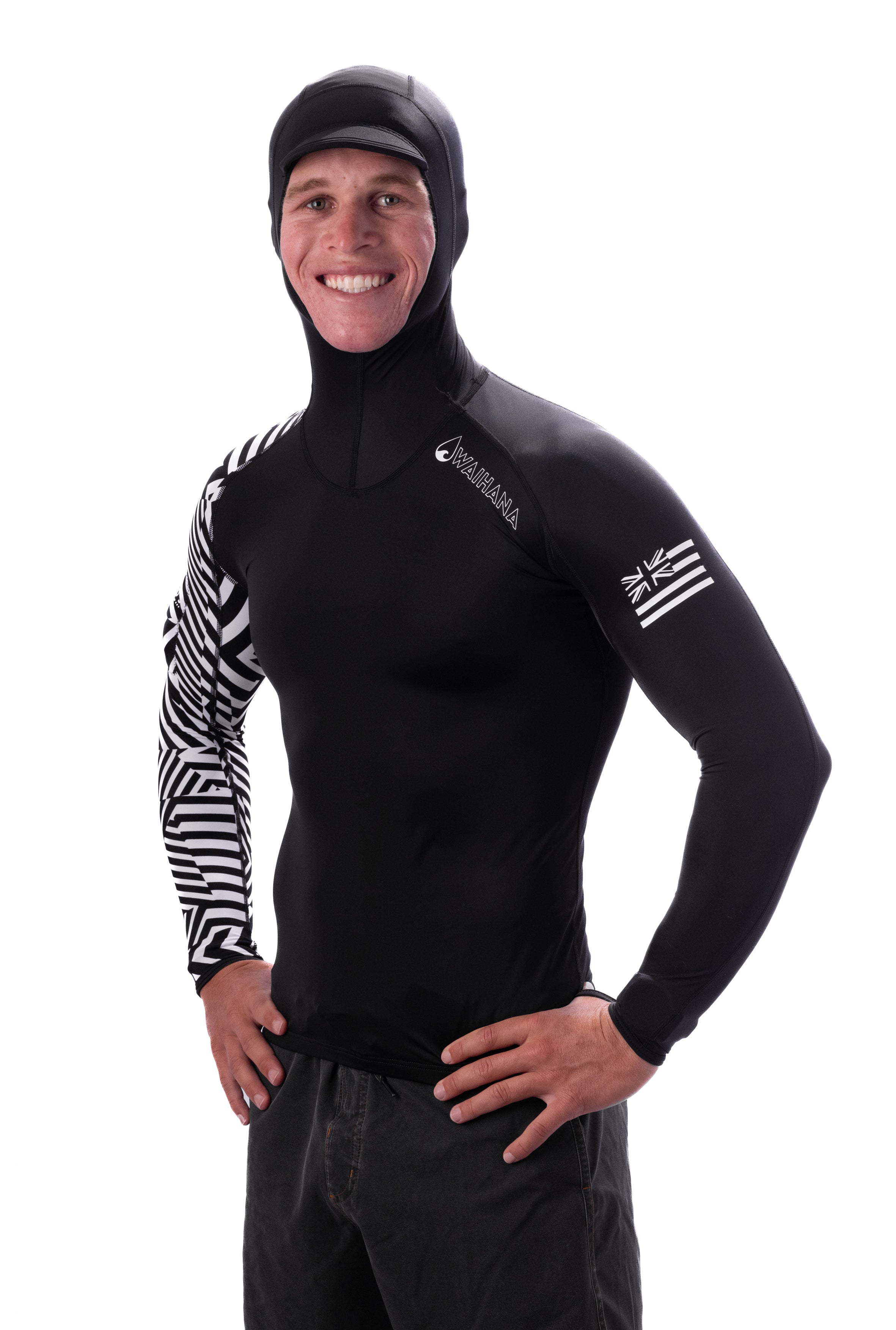 Black Carvico Hooded Surf Rashguard – WAIHANA