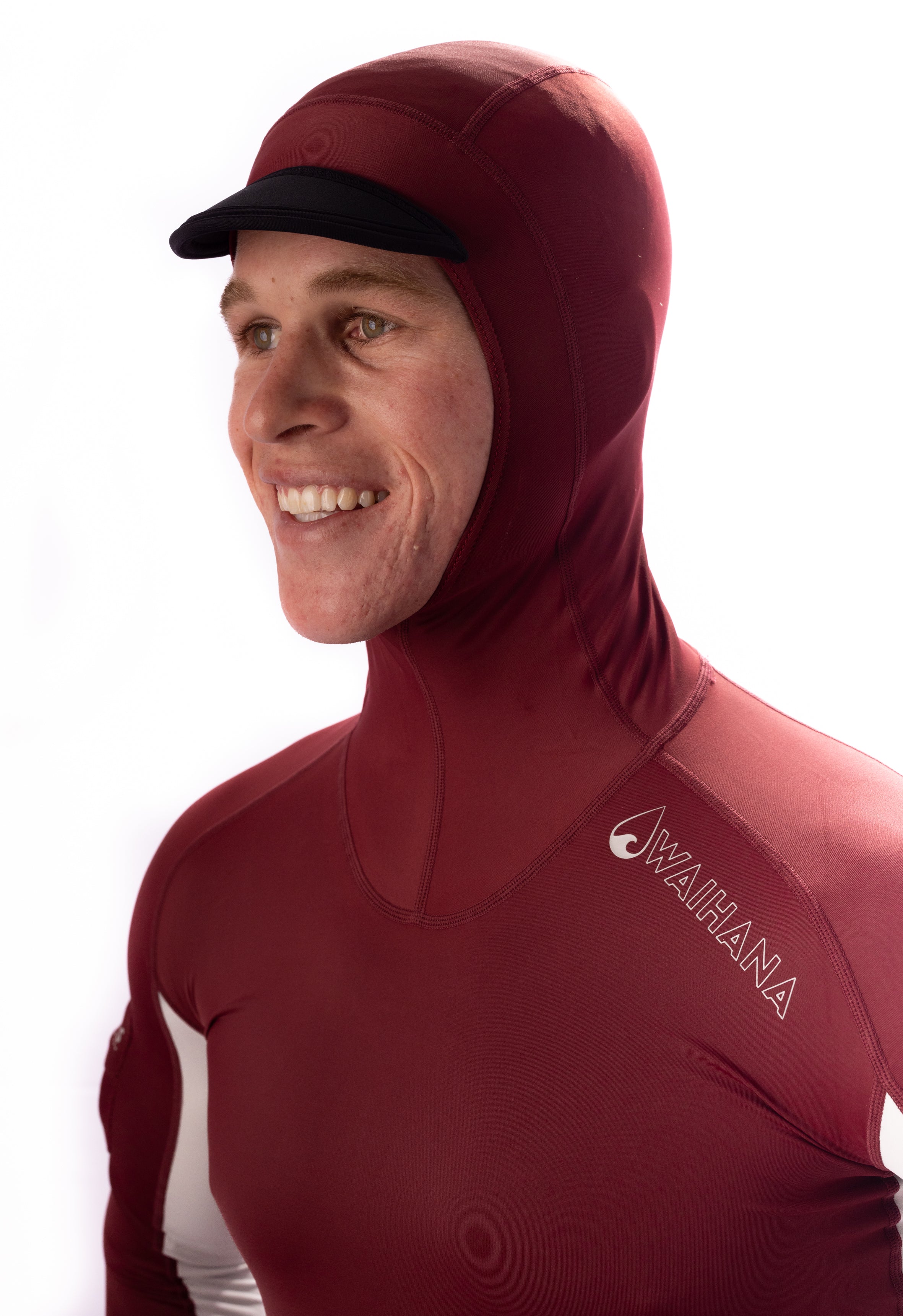 Maroon Carvico Hooded Surf Rashguard – WAIHANA