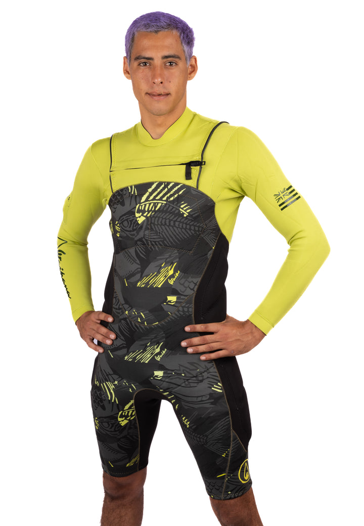 Combinaison de printemps à imprimé arêtes de poisson citron vert pour homme