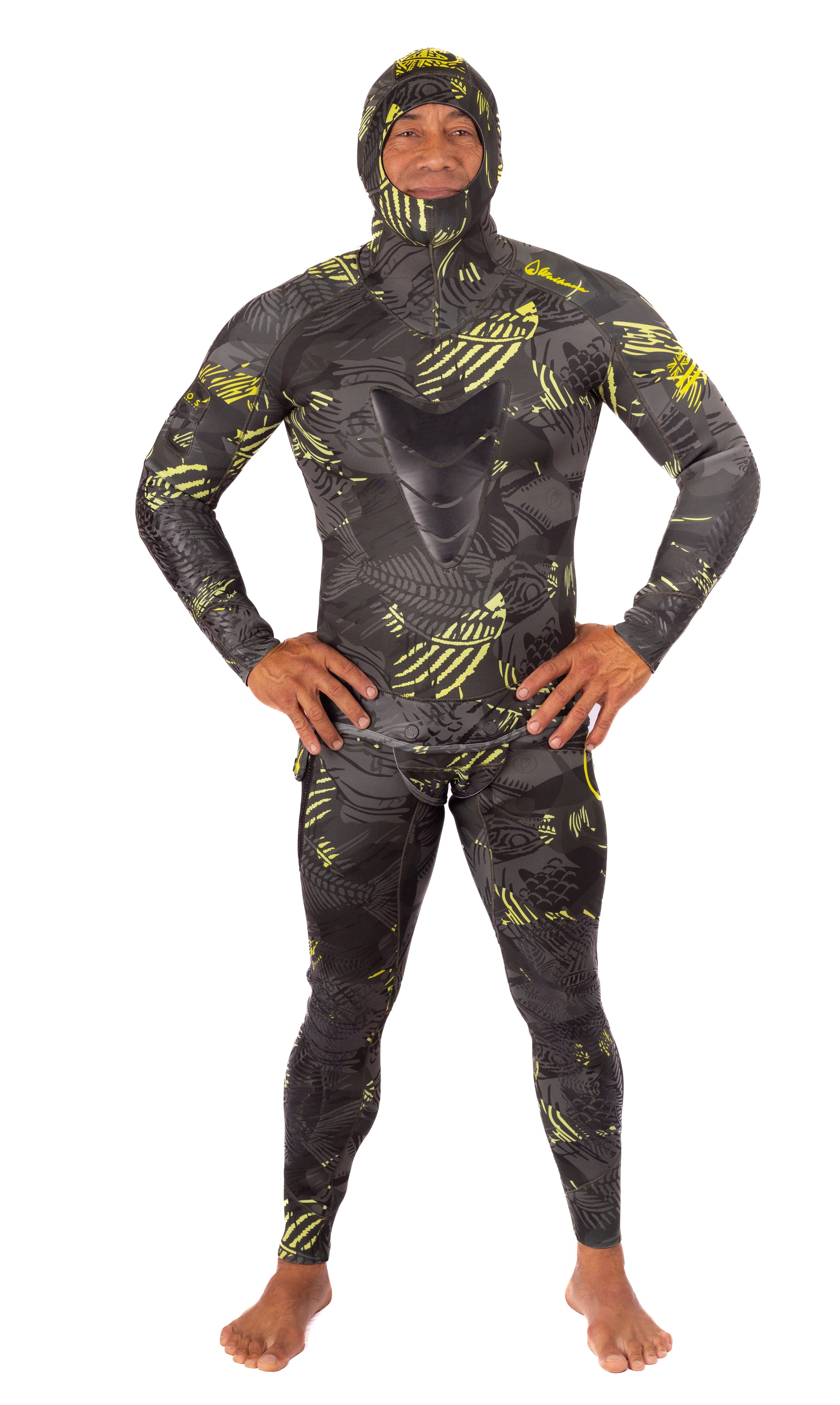 Men's Lime Fishbone Spearfishing 3.5mm Wetsuit – WAIHANA