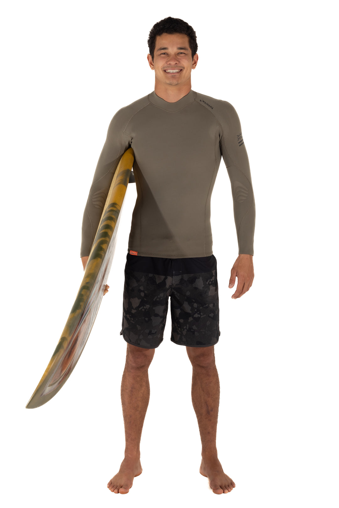 Camiseta de surf con cremallera trasera para hombre - Verde Ranger