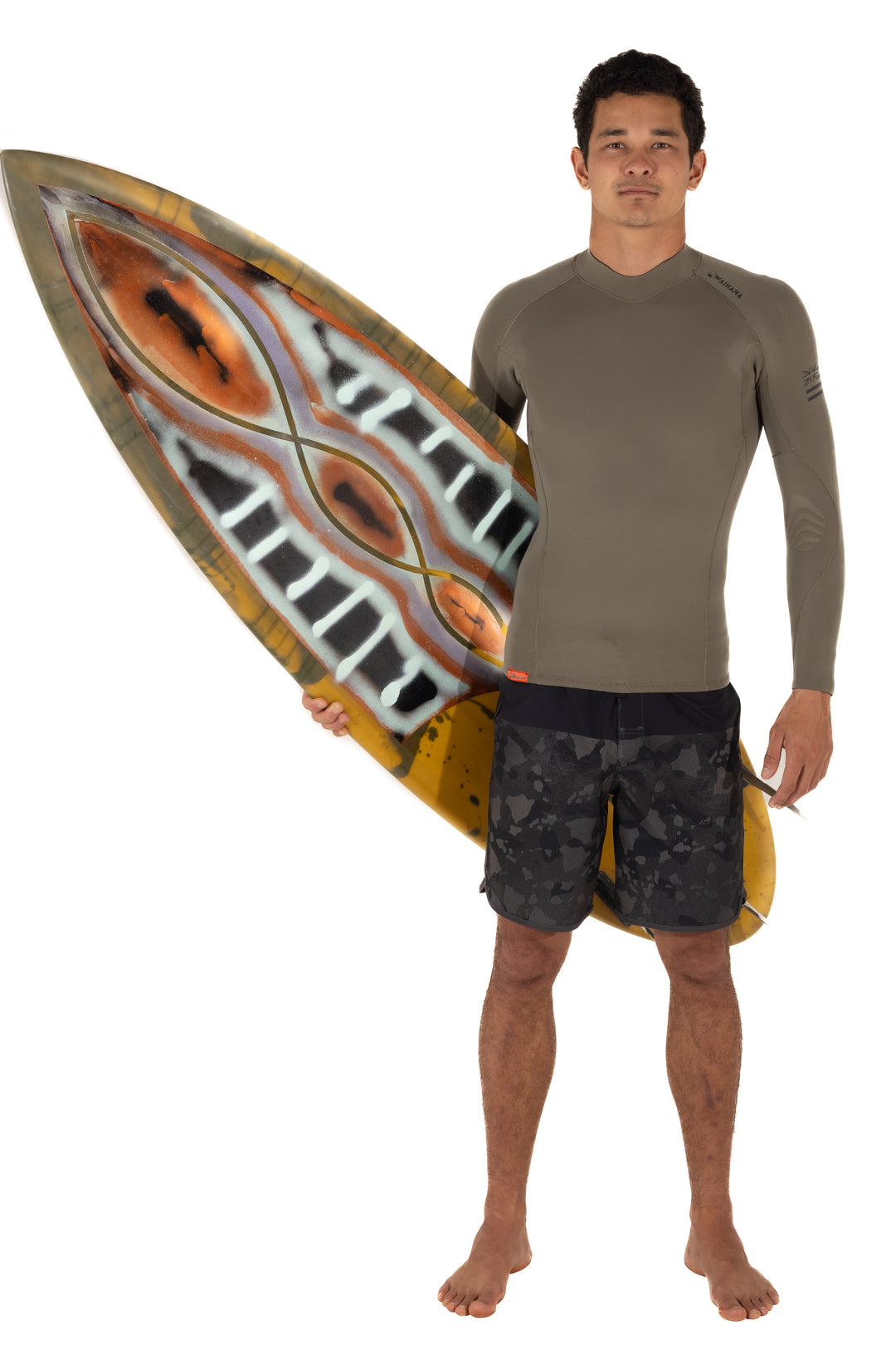 Camiseta de surf con cremallera trasera para hombre - Verde Ranger