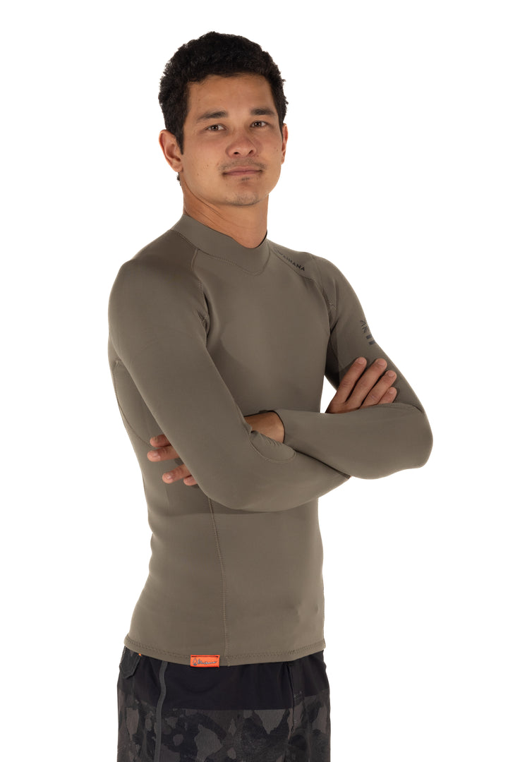 Camiseta de surf con cremallera trasera para hombre - Verde Ranger
