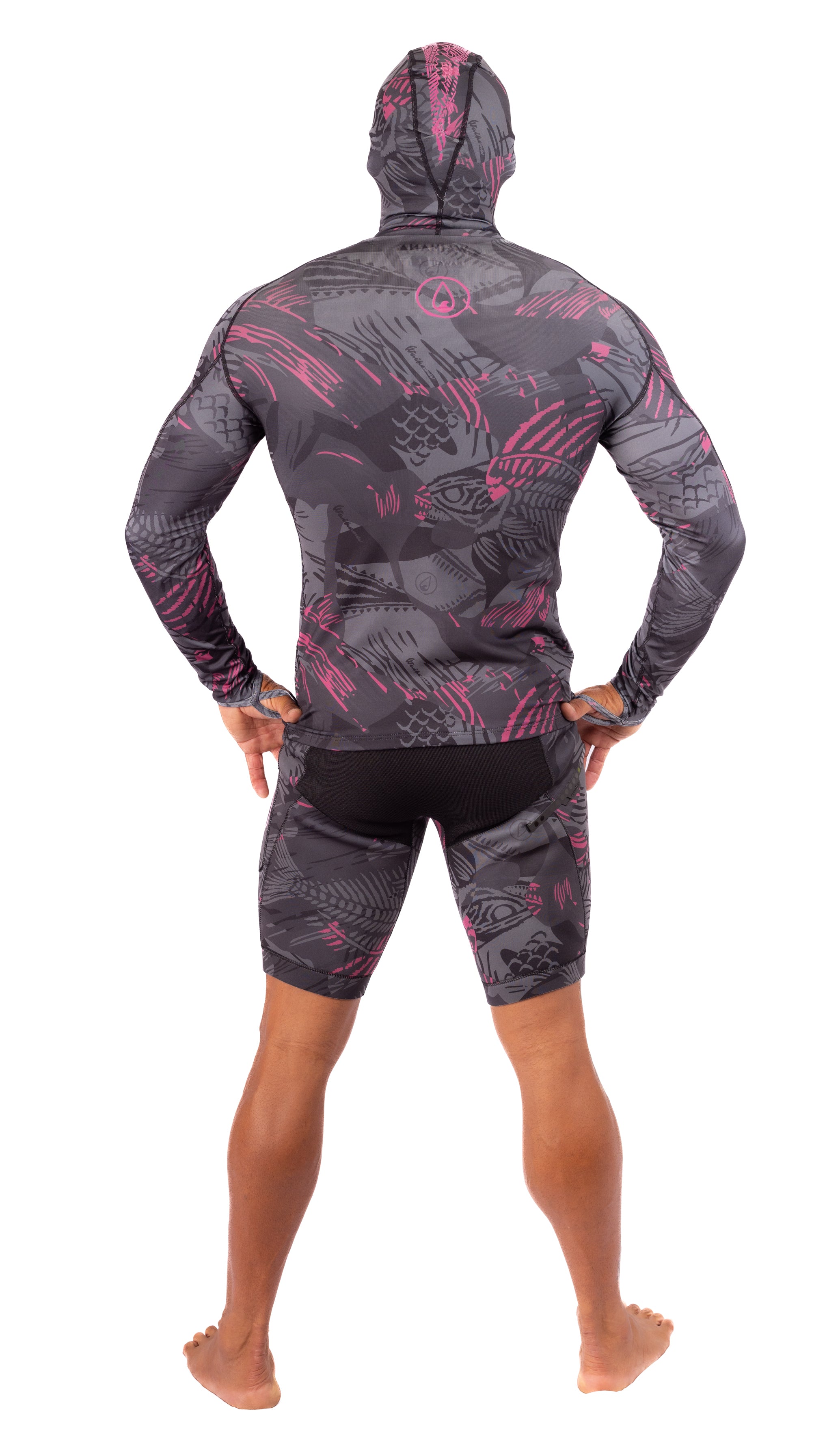 Pink Fishbone Hooded Spearfishing Rashguard – WAIHANA