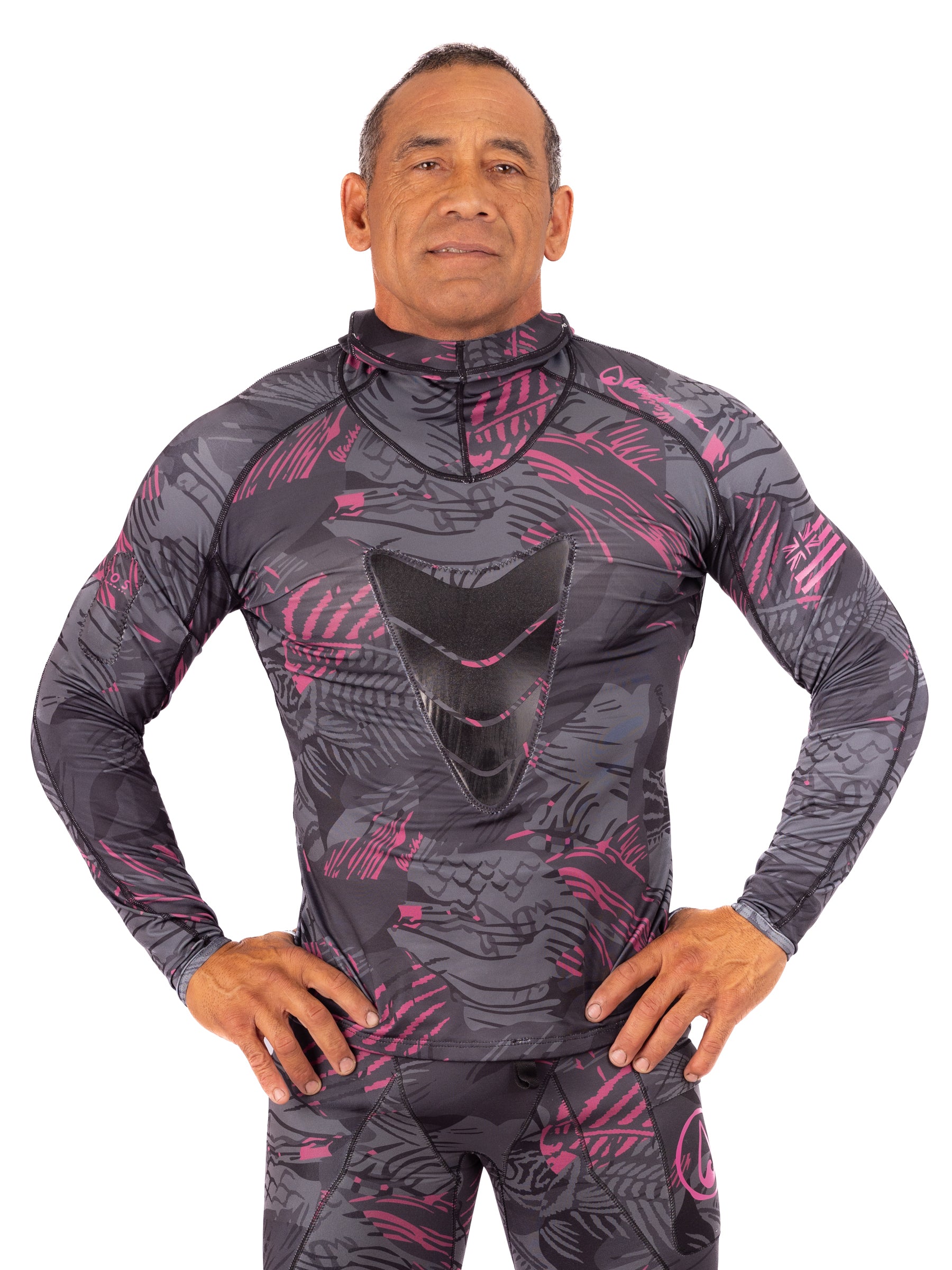 RASH ウェットスーツ M ピンク 01997 Pink Fishbone Hooded Spearfishing Rashguard – WAIHANA