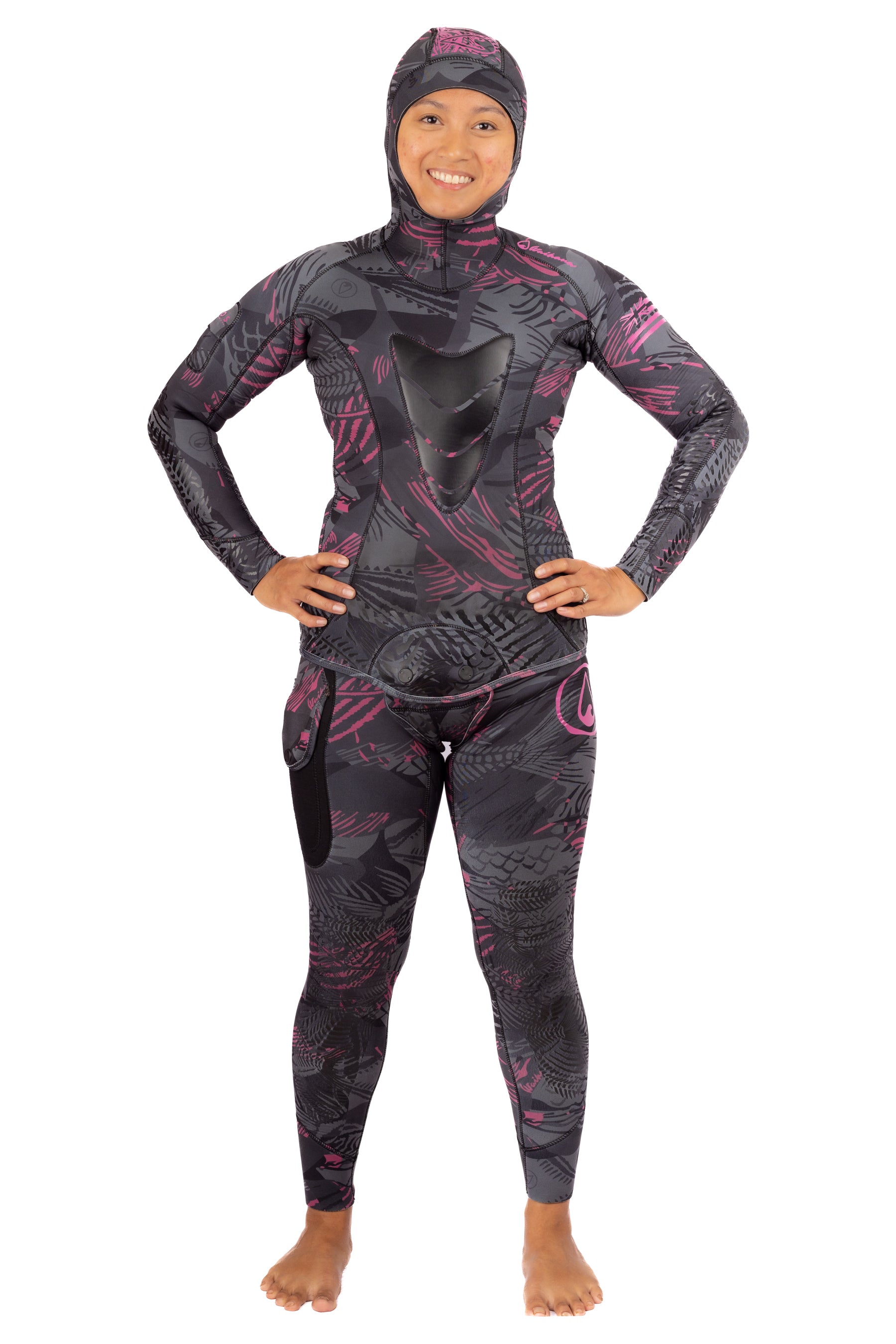 Women's Pink Fishbone 3.5mm Spearfishing Wetsuit · Waihana – WAIHANA